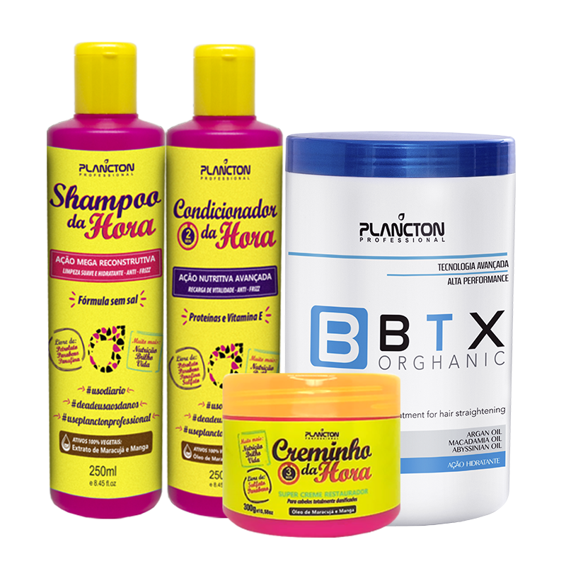 Kit 1 Btx Orghanic 1kg - 1 Kit da Hora 250ml - 1 Creminho da Hora