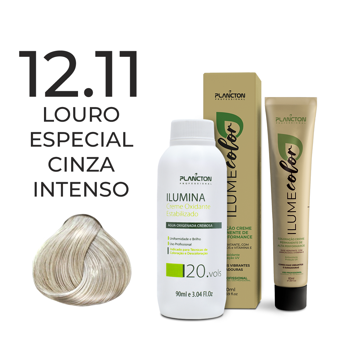 KIT ILUME COLOR PLANCTON - 12.11 LOURO ESPECIAL CINZA INTENSO + ILUMINA OX 20V - 90ML