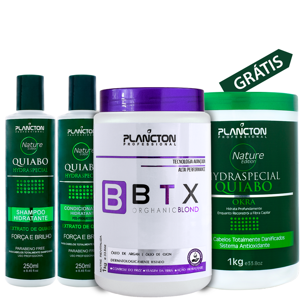 1 Btx Blond + 1 Kit Quiabo + Brinde: 1 Quiabo 1kg