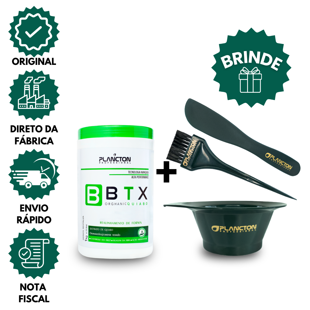 BTX Quiabo 1Kg - Redução de Volume Sem Formol + Kit Aplicador Grátis