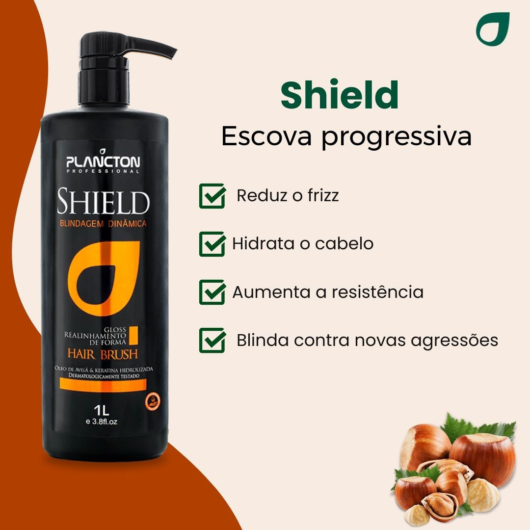 Shield Gloss Defrizante 1L + Shampoo Antirresíduo 1L
