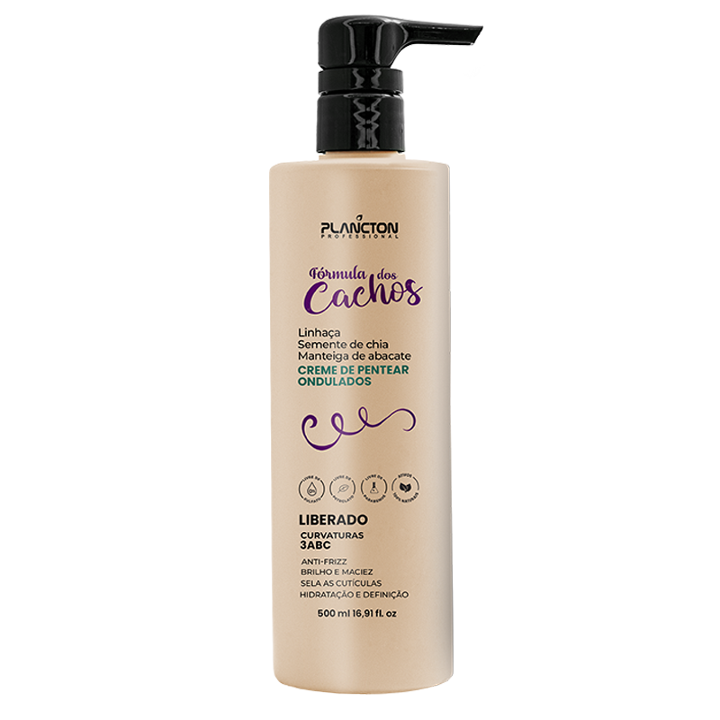 Nova Fórmula dos Cachos - Creme Pentear 3ABC Cacheado Plancton - 500g