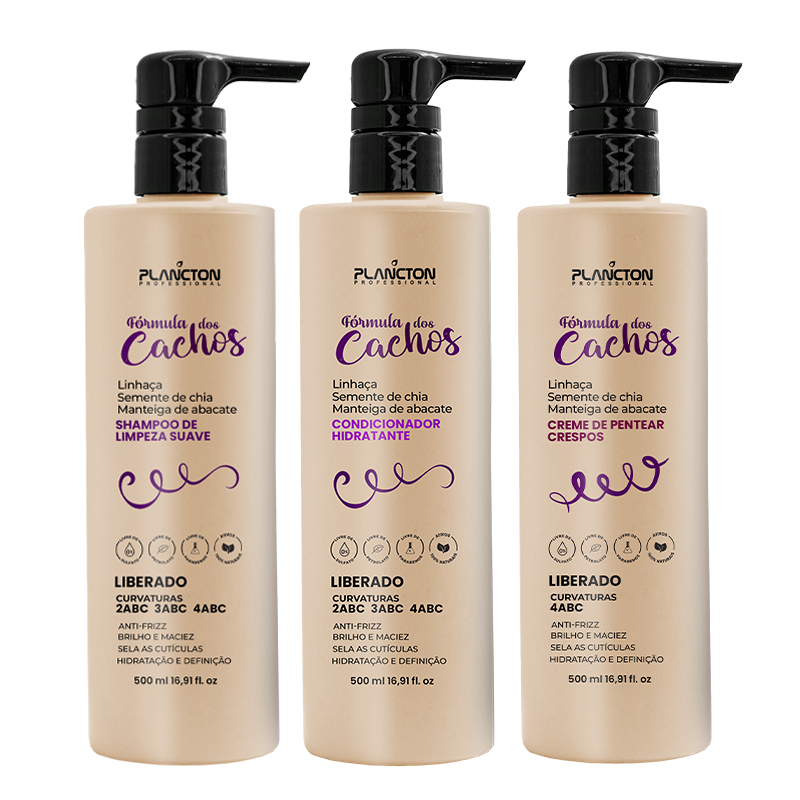 Nova Fórmula dos Cachos-Shampoo, Condicionador e Creme 4abc