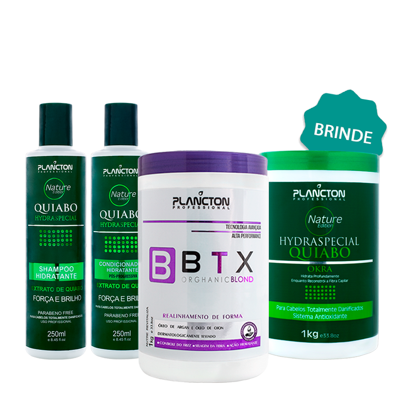 1 Btx Blond + 1 Kit Quiabo + Brinde: 1 Quiabo 1kg