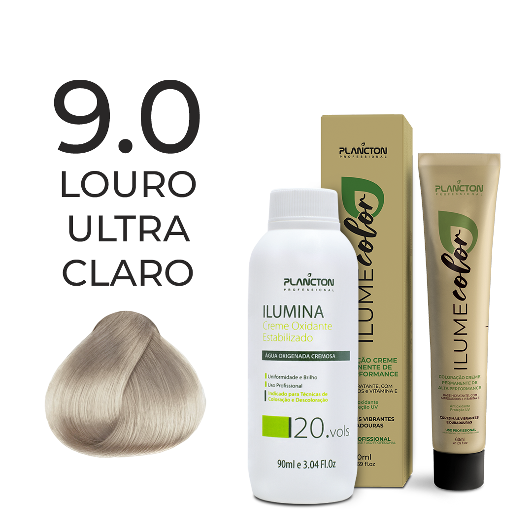 KIT ILUME COLOR PLANCTON - 9.0 LOURO ULTRA CLARO + ILUMINA OX 20V - 90ML