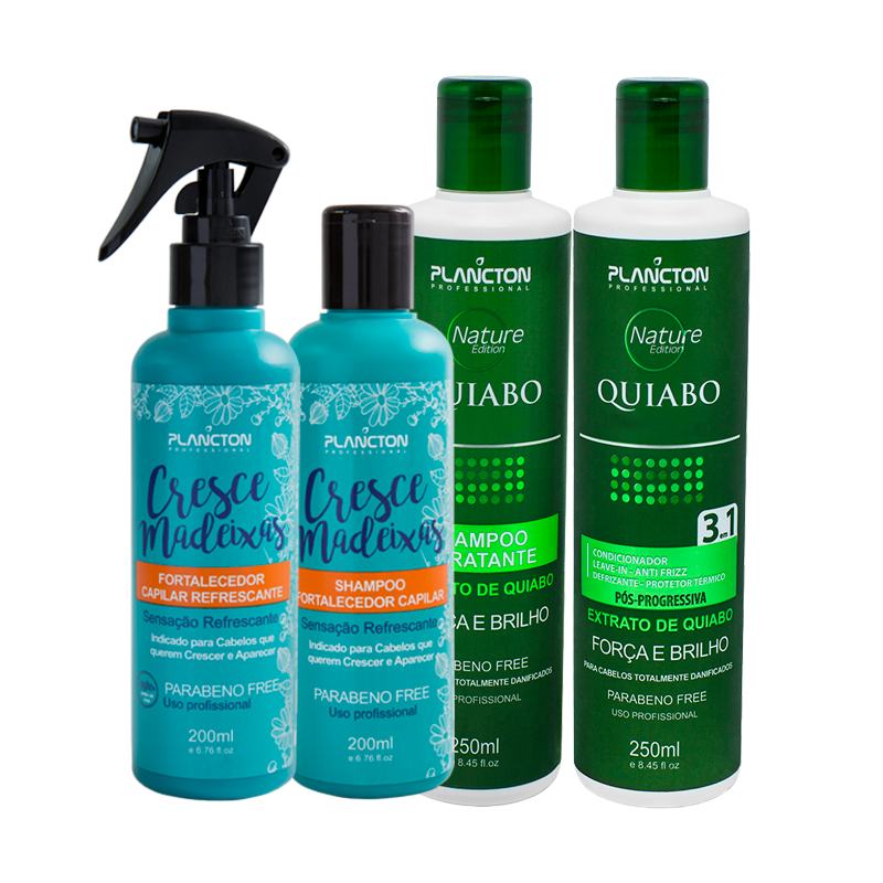 Kit Cresce Madeixas 200ml + Kit Quiabo 250ml