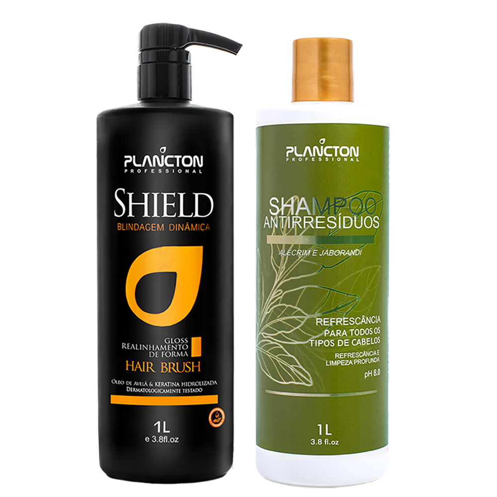 Shield Gloss Defrizante 1L + Shampoo Antirresíduo 1L