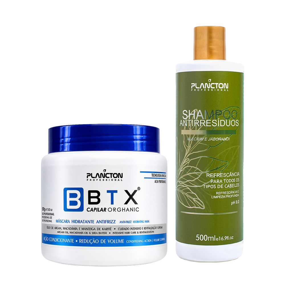 BTX Capilar Orghanic 500g + SH Antirresiduo 500ml - Plancton Professional
