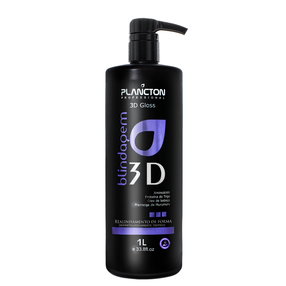 3D Gloss Defrizante 1L+ Quiabo 1k + Shine Gold 60ml