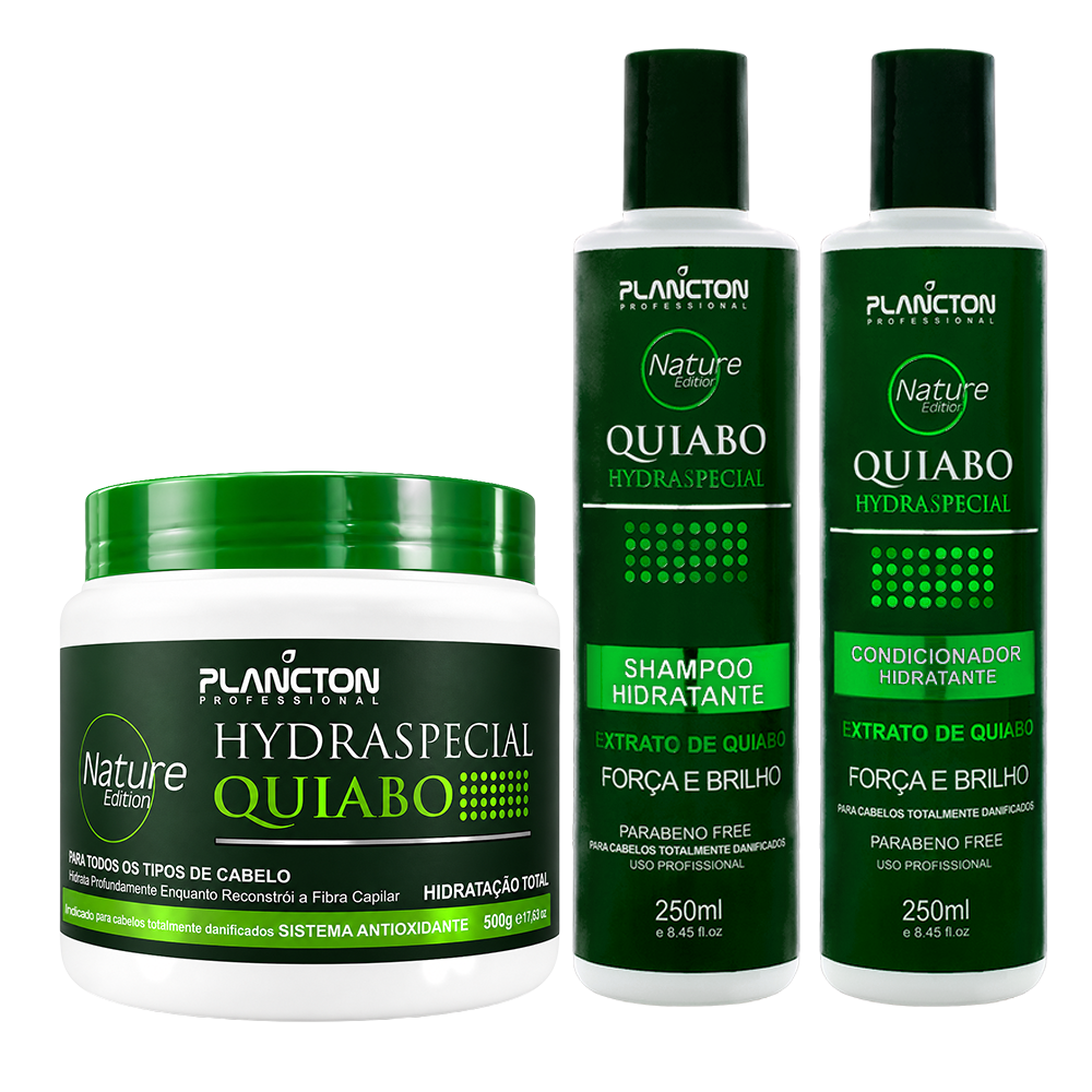 Mascara Quiabo 500g + Kit Sh e Cond 250ml - Plancton