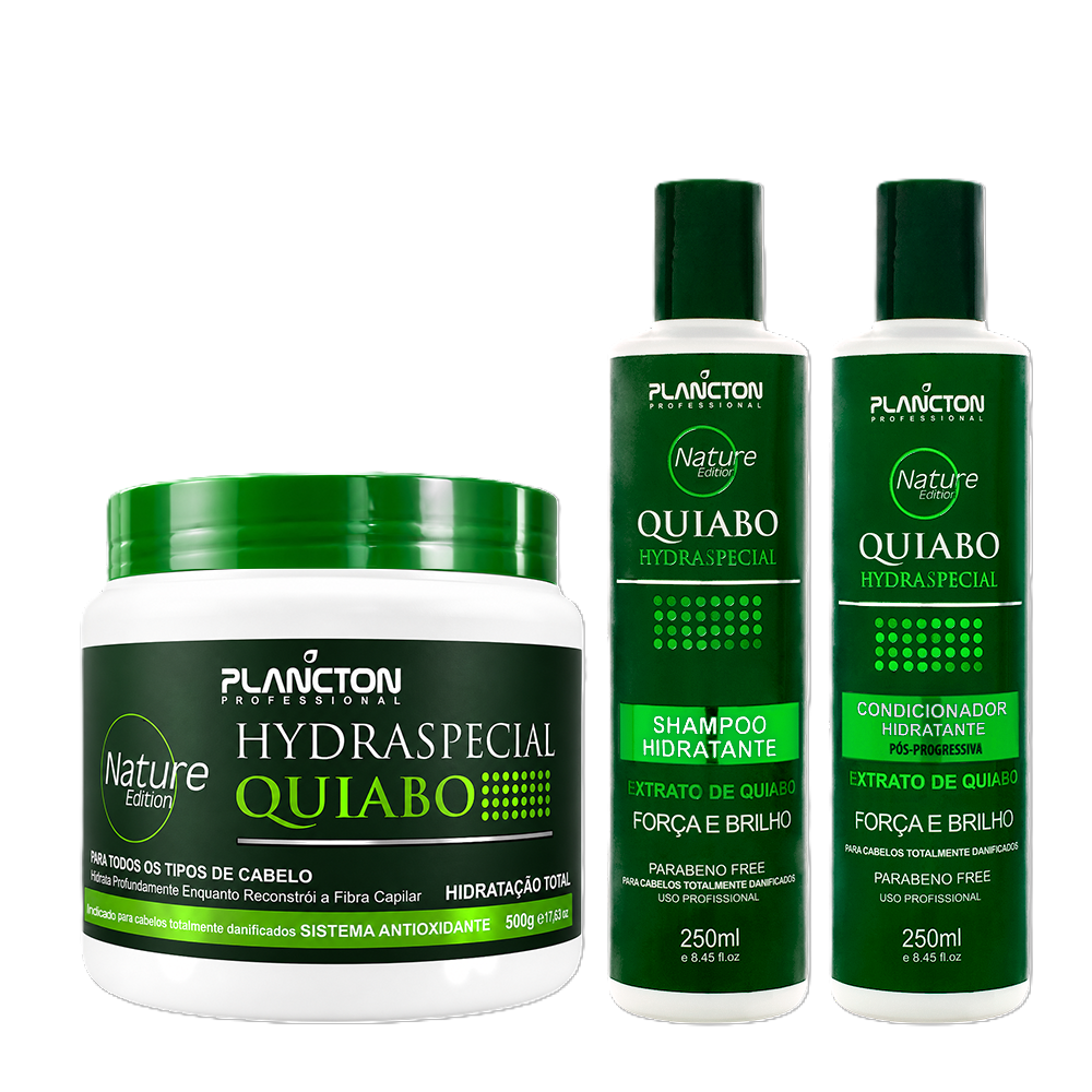 Mascara Quiabo 500g + Kit Sh e Cond 250ml - Plancton