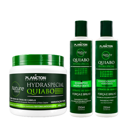 Mascara Quiabo 500g + Kit Sh e Cond 250ml - Plancton