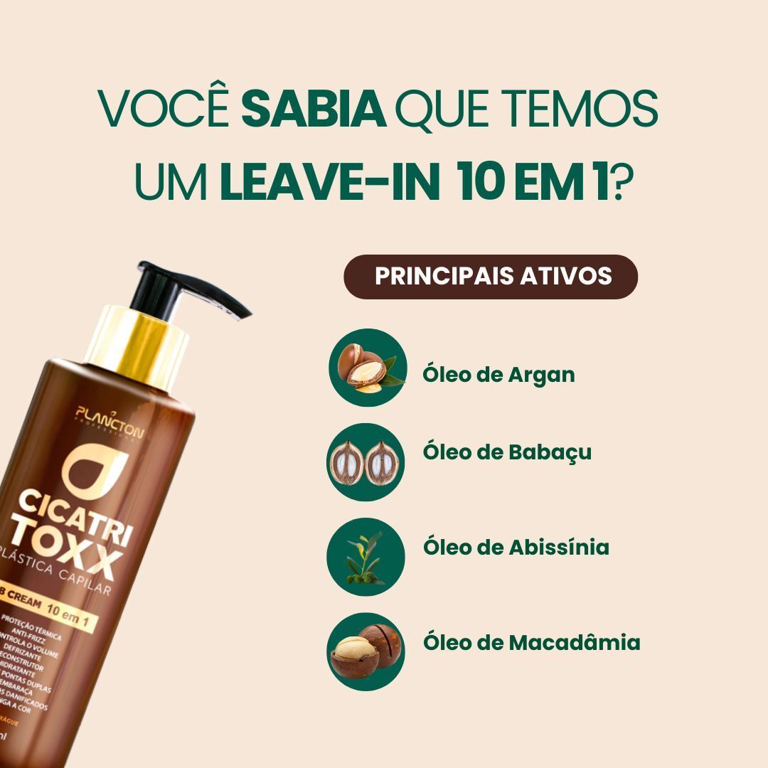 CICATRITOXX 200ml PLASTICA CAPILAR BBCream 10 em 1 Plancton