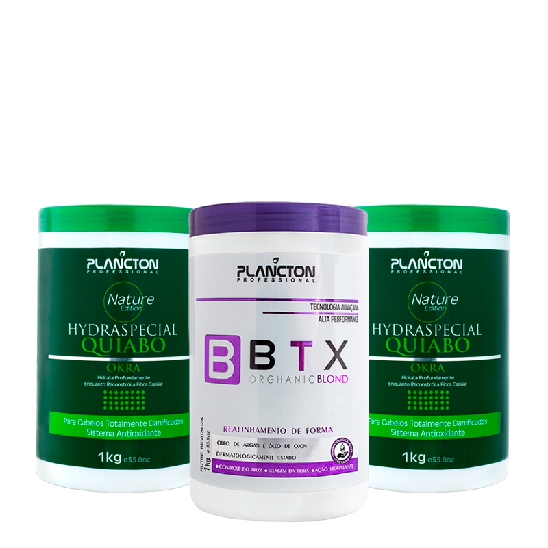 1 Btx Blond 1kg + 2 Máscaras Quiabo 1kg