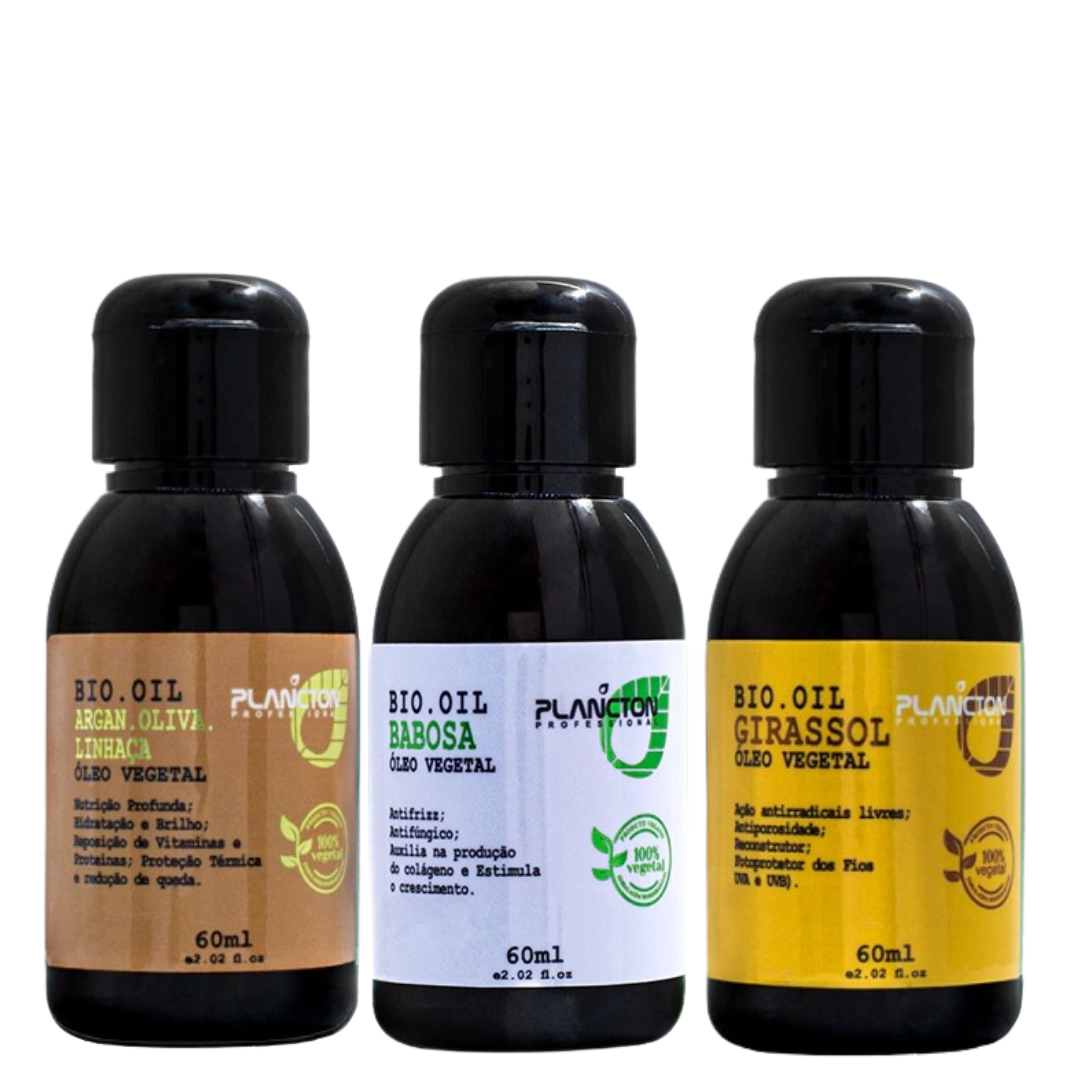 Kit Terapia de Força e Vitalidade - Bio Oil de Babosa - Linhaça - Girassol 60ml