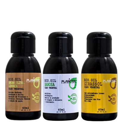 Kit Terapia de Força e Vitalidade - Bio Oil de Babosa - Linhaça - Girassol 60ml