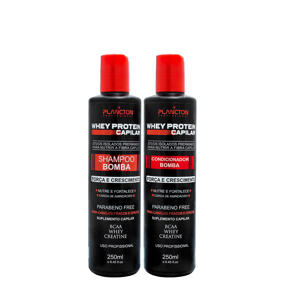 Mascara WHey Protein 500g + Kit Sh e Cond 250ml-  Plancton