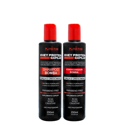 Mascara WHey Protein 500g + Kit Sh e Cond 250ml-  Plancton