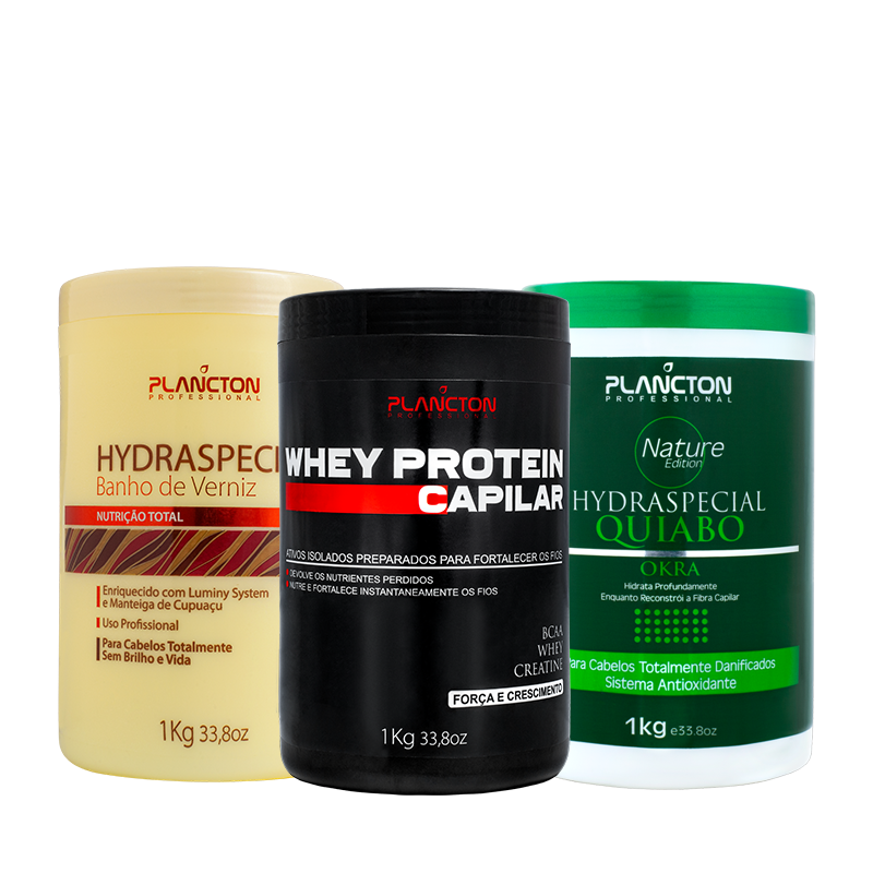 Combo Cronograma- Quiabo, Verniz e Whey 1kg - Plancton