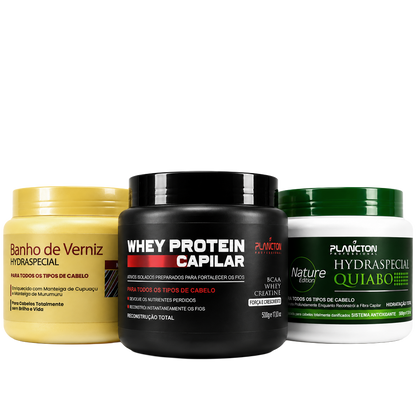 Combo Cronograma- Quiabo, Verniz e Whey 500g - Plancton