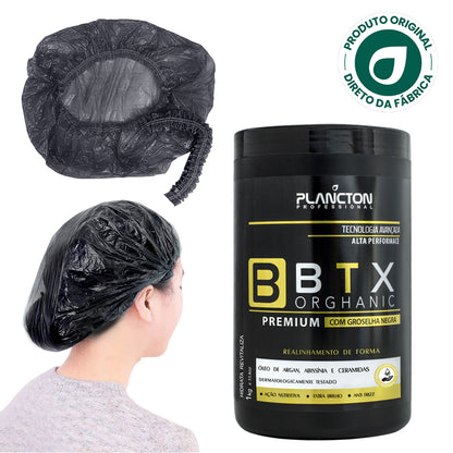 BTX Orghanic Premium 1Kg + Touca Plástica Grátis – Efeito Liso cabelos Coloridos e Nutrição Profunda!