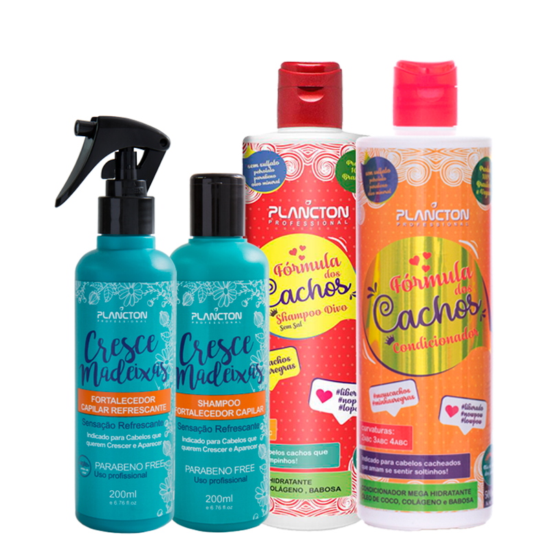 Kit Cresce Madeixas 200ml + Kit Fórmula dos Cachos 500ml
