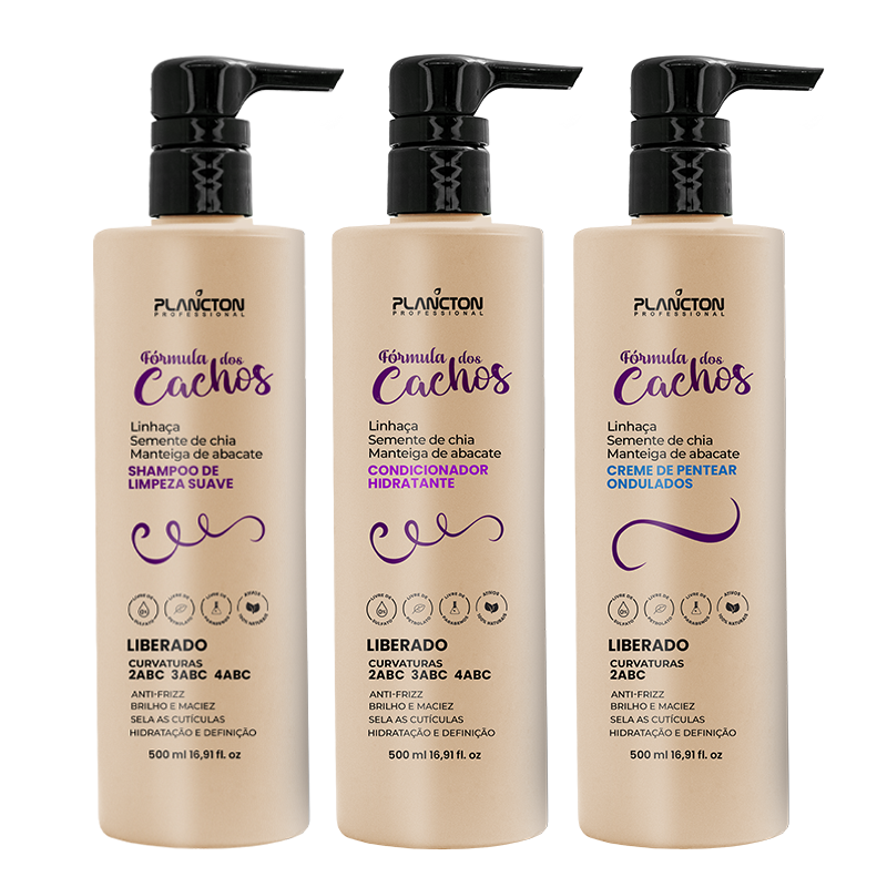 Nova Fórmula para Cachos - Shampoo, Condicionador e Creme 2abc