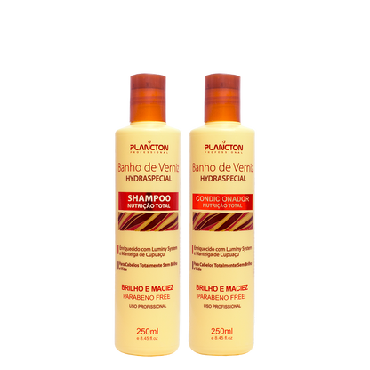 Mascara Banho de Verniz 500g + Kit Sh e Cond 250ml -Plancton