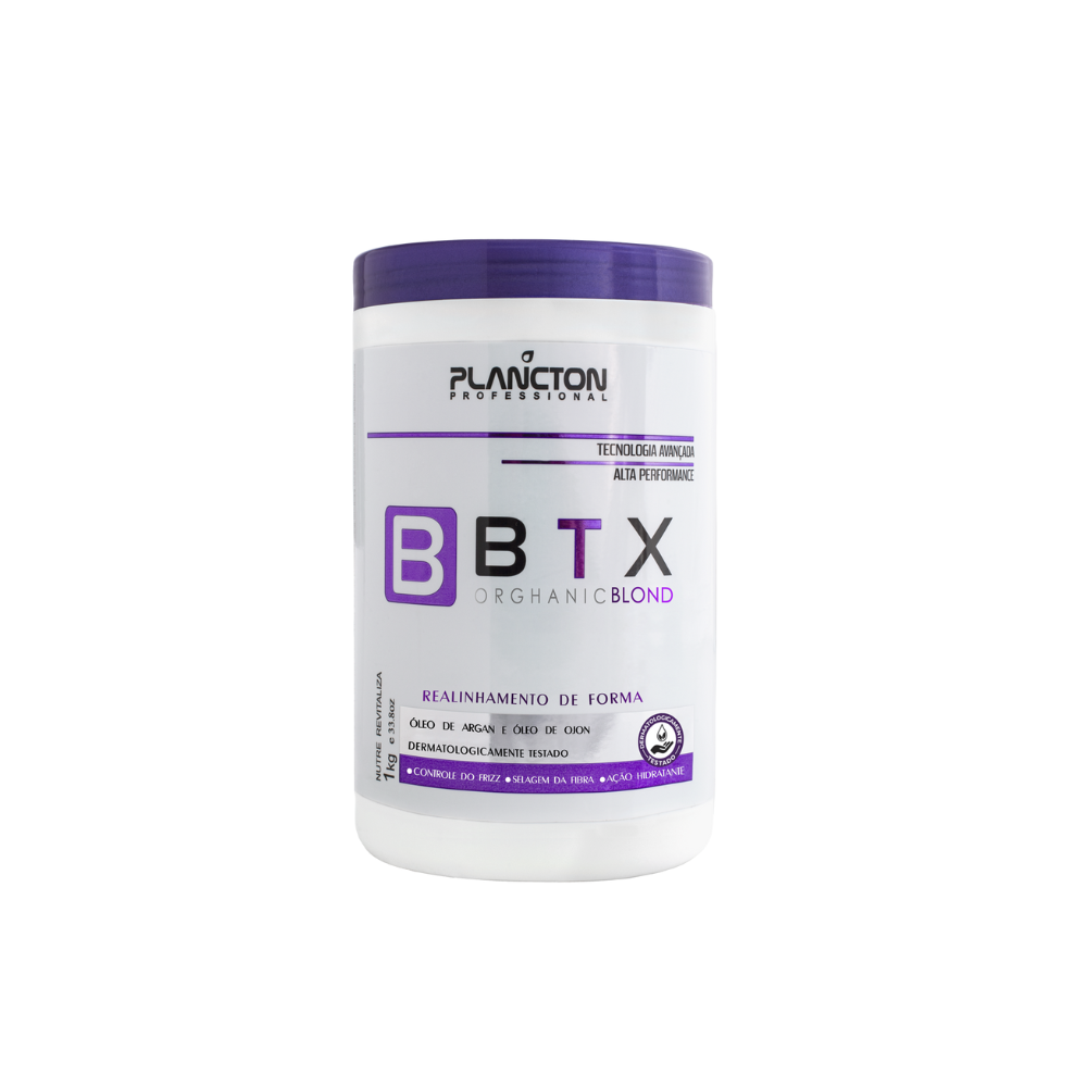 BTX Orghanic Blond 1Kg + Touca Plástica Grátis – Efeito Liso Para Cabelos Coloridos