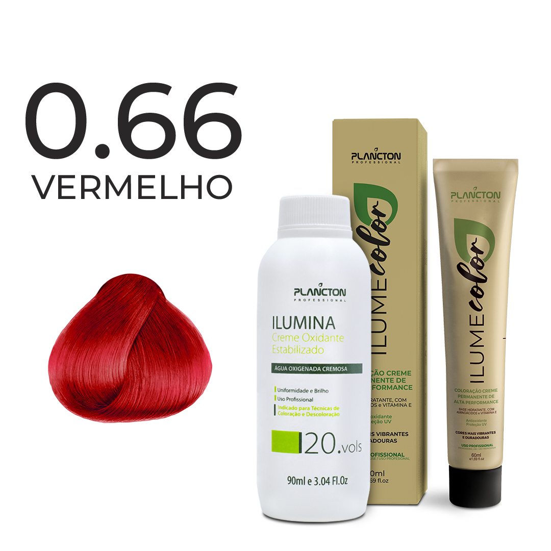 KIT ILUME COLOR PLANCTON - 0.66 VERMELHO + ILUMINA OX 20V - 90ML