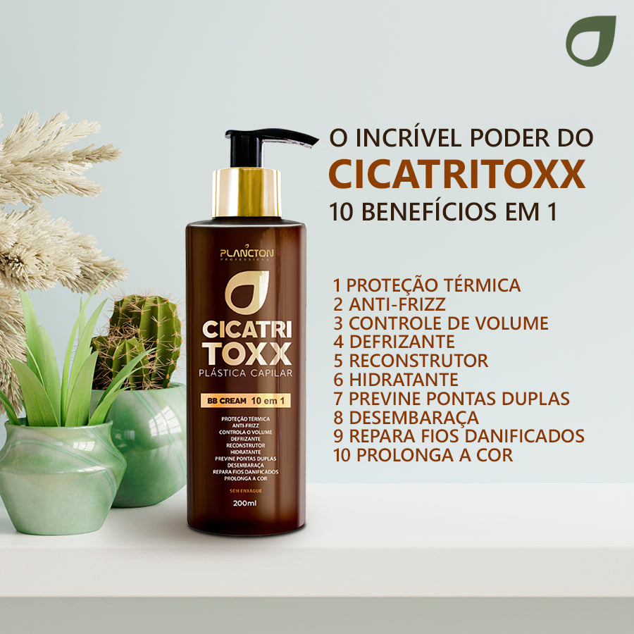 CICATRITOXX 200ml PLASTICA CAPILAR BBCream 10 em 1 Plancton