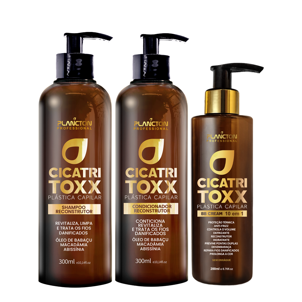 Cicatritoxx Kit Shampoo 300ml - Condicionador 300ml - Cicatritoxx 200ml