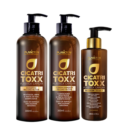 Cicatritoxx Kit Shampoo 300ml - Condicionador 300ml - Cicatritoxx 200ml