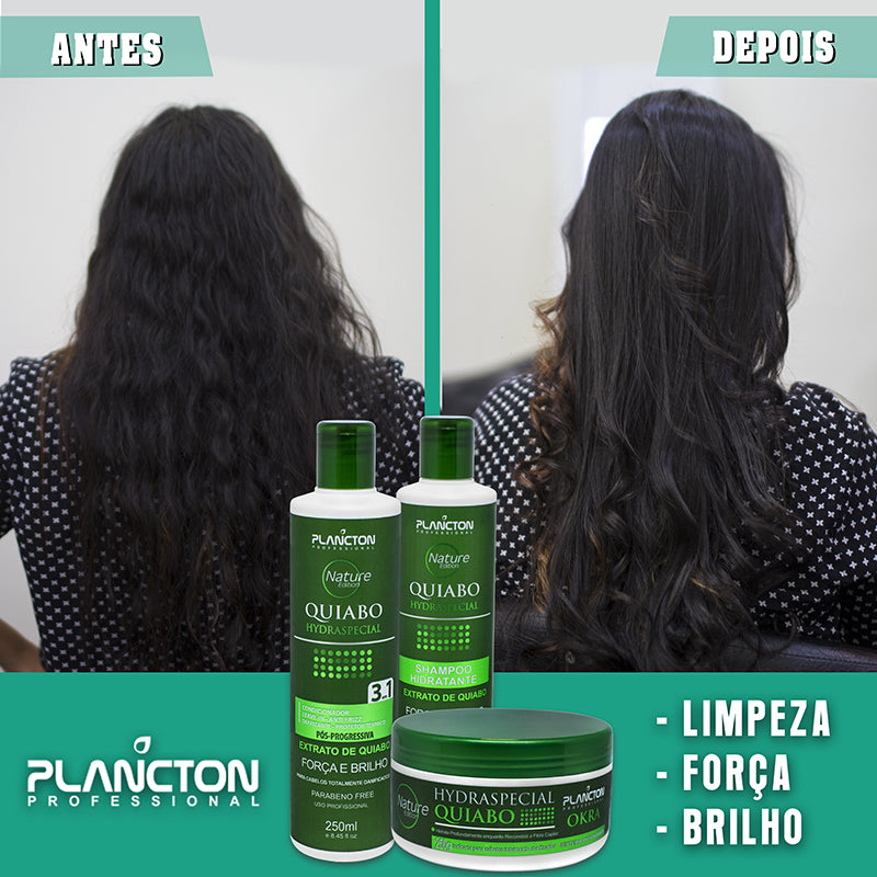 Mascara Quiabo 500g + Kit Sh e Cond 250ml - Plancton