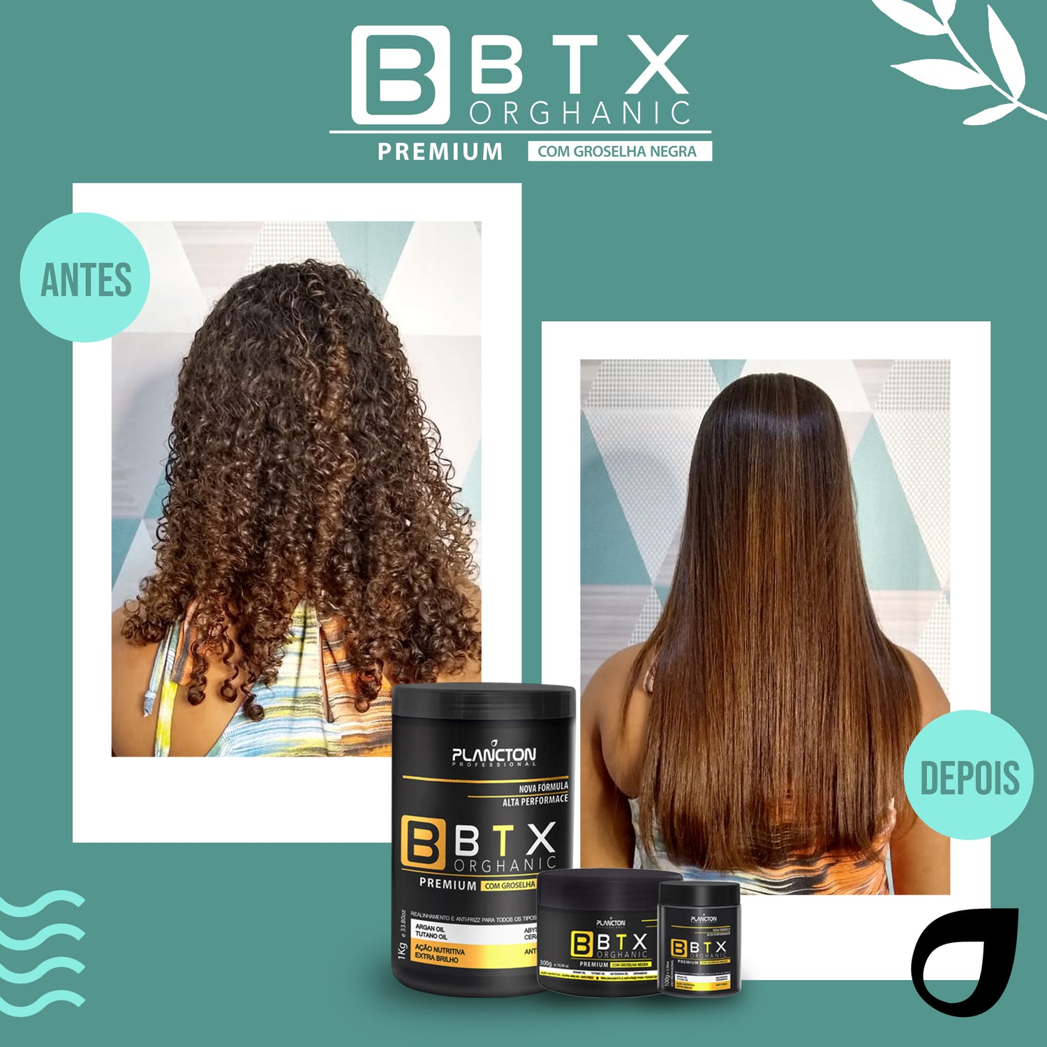 BTX Orghanic Premium 1Kg + Touca Plástica Grátis – Efeito Liso cabelos Coloridos e Nutrição Profunda!