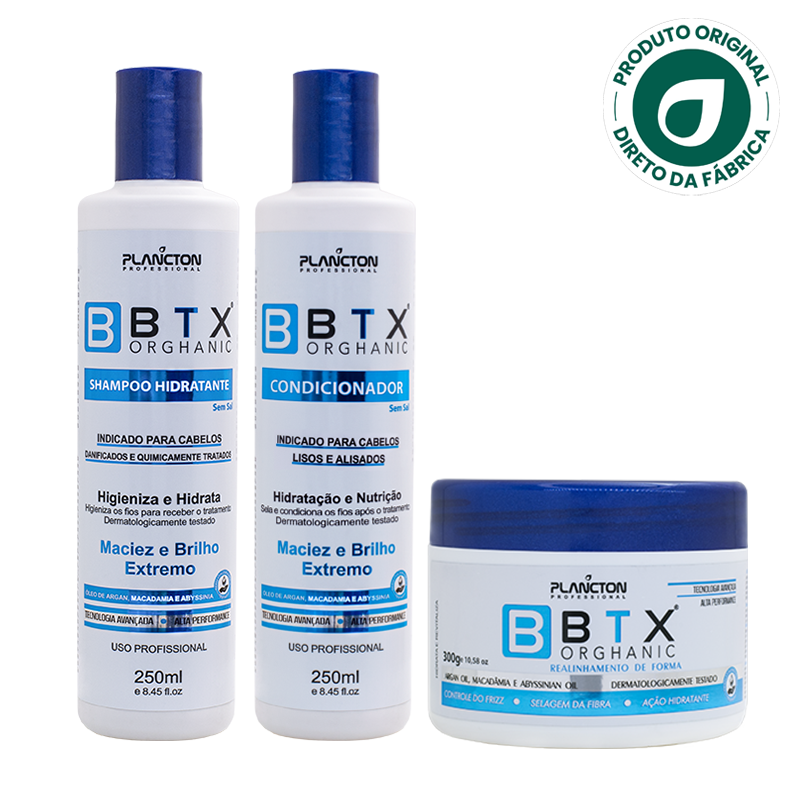 Kit BTX Orghanic 300g + Shampoo e Condicionador 250ml – Plancton