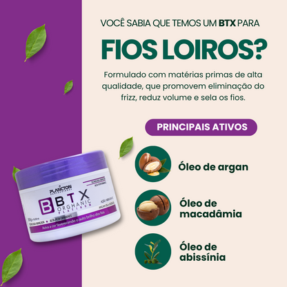 BTX Blond 300g - Redução de Volume Sem Formol + Kit Aplicador Grátis