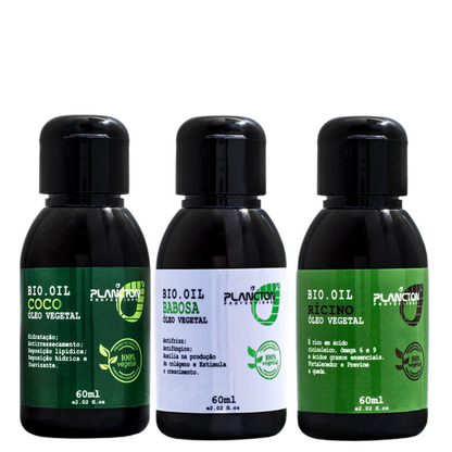 Kit Terapia Crescimento Saudável - Bio Oil de Babosa - Coco Extra Virgem - Rícino 60ml