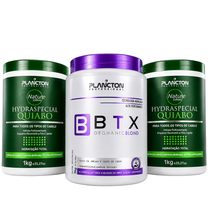 1 Btx Blond 1kg + 2 Máscaras Quiabo 1kg