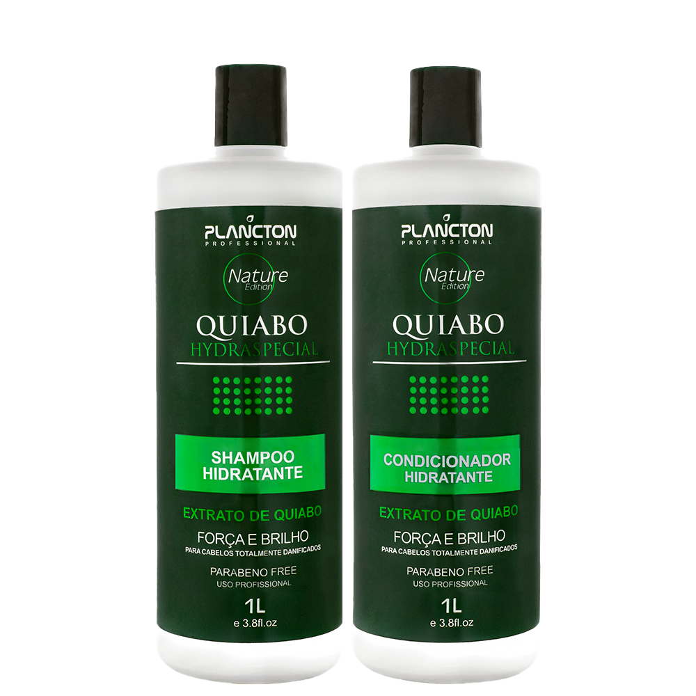 Combo QUIABO Plancton- Shampoo e Condicionador 1Lt + máscara 1kg
