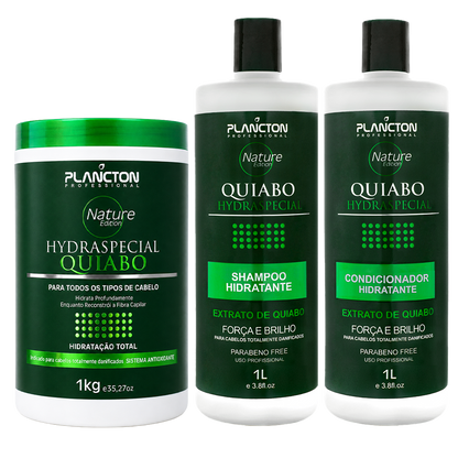 Combo QUIABO Plancton- Shampoo e Condicionador 1Lt + máscara 1kg