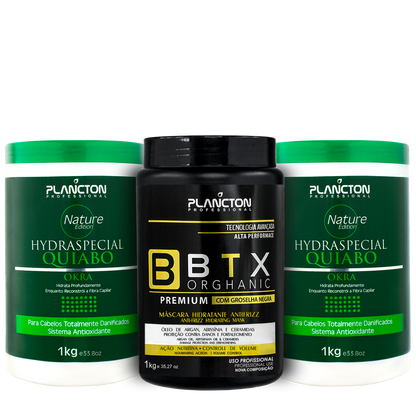 1 Btx Capilar Premium 1kg + 2 Máscaras Quiabo 1kg