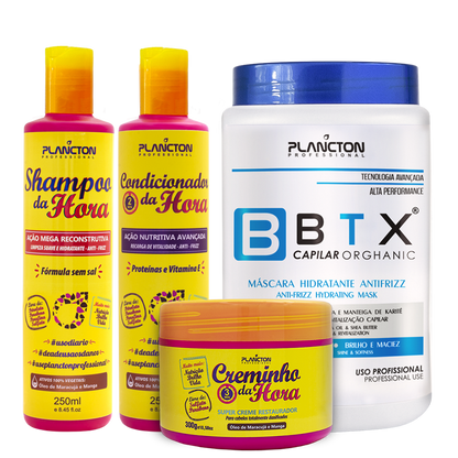 Kit 1 Btx Orghanic 1kg - 1 Kit da Hora 250ml - 1 Creminho da Hora