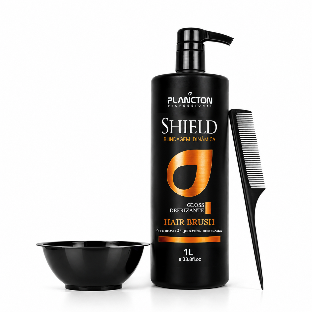 Shield - Gloss Defrizante Plancton - 1L + Kit Aplicador Grátis