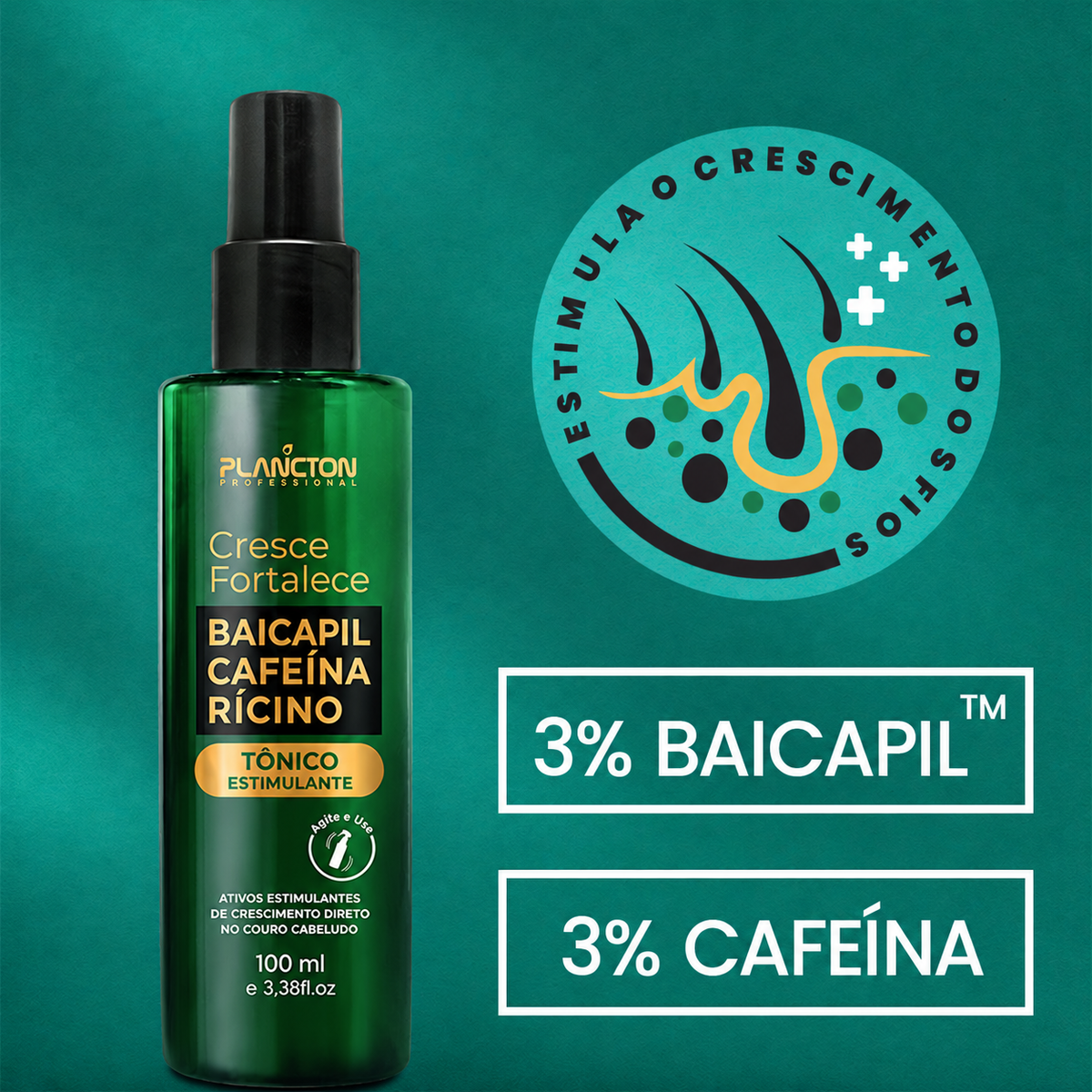 CRESCE &amp; FORTALECE TÔNICO 100ml PLANCTON