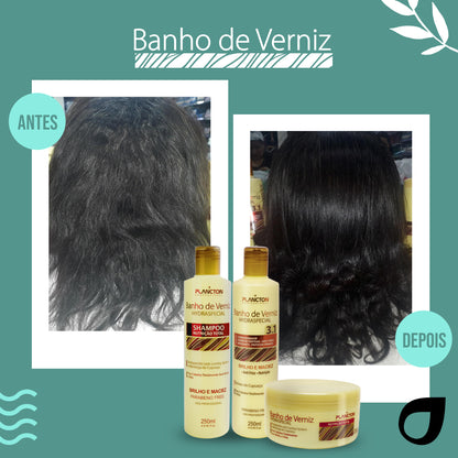 Mascara Banho de Verniz 500g + Kit Sh e Cond 250ml -Plancton