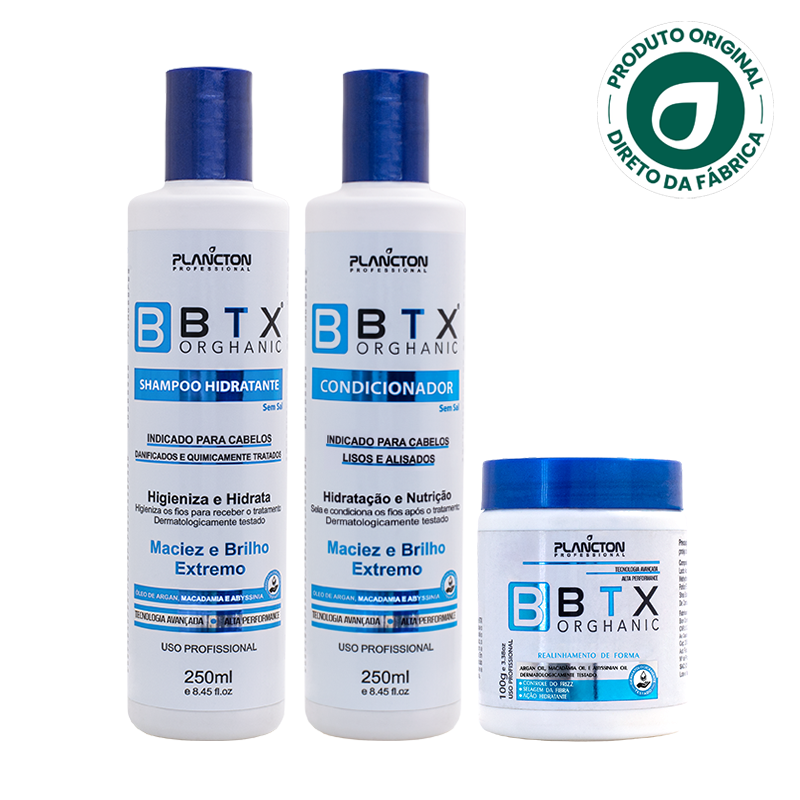 Kit BTX Orghanic 100g + Shampoo e Condicionador 250ml – Plancton