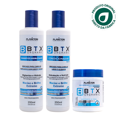 Kit BTX Orghanic 100g + Shampoo e Condicionador 250ml – Plancton