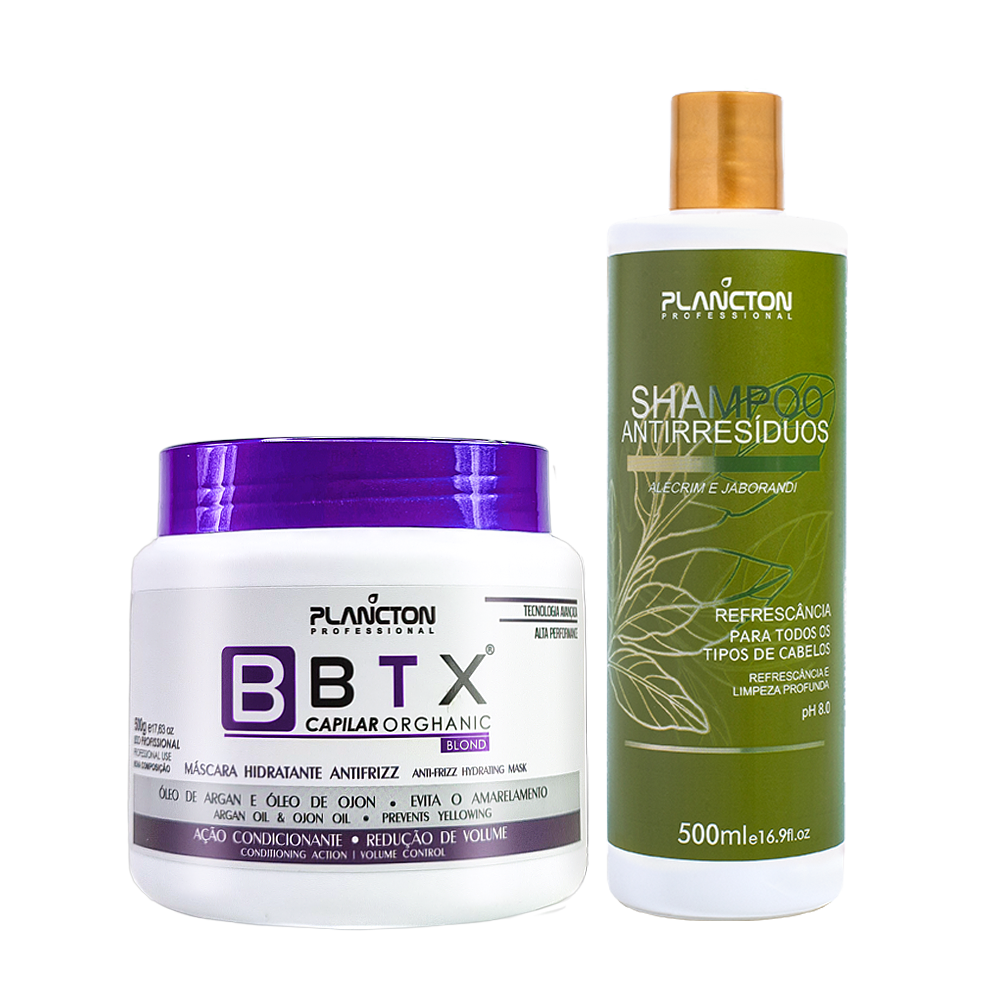 BTX Capilar Blond 500g +  SH Antirresiduo 500ml - Plancton Professional