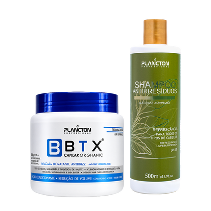 BTX  Capilar Orghanic 500g + SH Antirresiduo 500ml - Plancton Professional